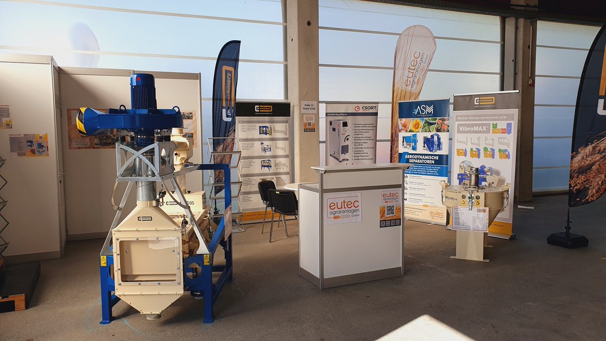 eutecgroup's tweet photo. 🎉 Die Wieselburger Messe startet gleich! Seid dabei und besucht uns in Halle 12 auf dem Stand 1226. Wir freuen uns auf Euch!
#eutecgroup #wieselburg #messe #landwirtschaft #getreidereinigung #saatgutreinigung #schälmüllerei #ölpresse #jkmachinery #asmtechnology #farmet #csort https://t.co/LpsDrm1ou6