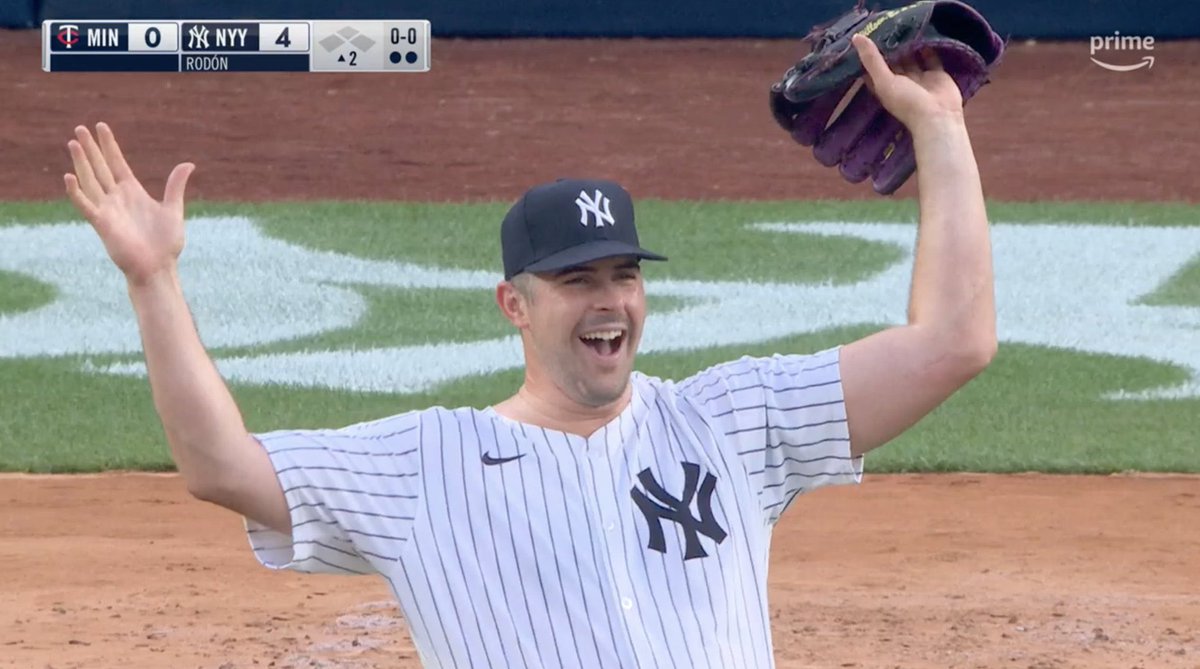 YanksCrew's tweet photo. We are all Carlos Rodon right now. 😄 https://t.co/Olrro7j04r