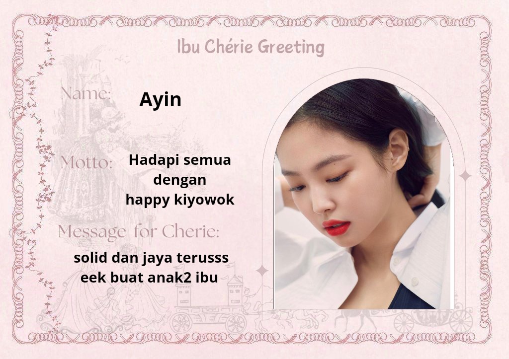 Hy semwahh ini gritingan dr ak untuk warna ibu cherie 🤩☝🏻
ak ayinara yg baik hati dan tidak shombong xixi.
mari bercinggu! tak bercinggu kita kemucuhan ajh 😤💪🏻