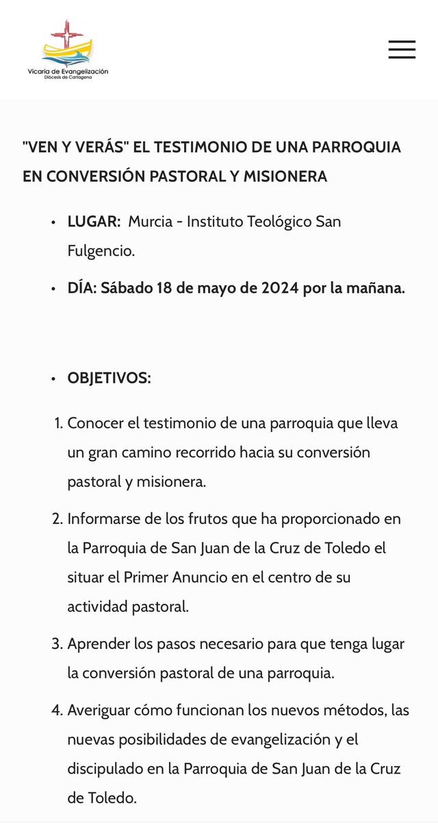 Conferencia- Testimonio en <a href="/DiocDeCartagena/">Diócesis de Cartagena</a> de nuestro párroco P. Ángel T., y equipo <a href="/Evangelizacion_/">Evangelización. Conferencia Episcopal Española</a> Demos gracias a Dios. <a href="/SecretariadoNu1/">Secretariado Nueva Evangelizacion</a> <a href="/NuevaEvanToledo/">Nueva Evangelización</a> <a href="/architoledo/">Archidiócesis de Toledo</a>