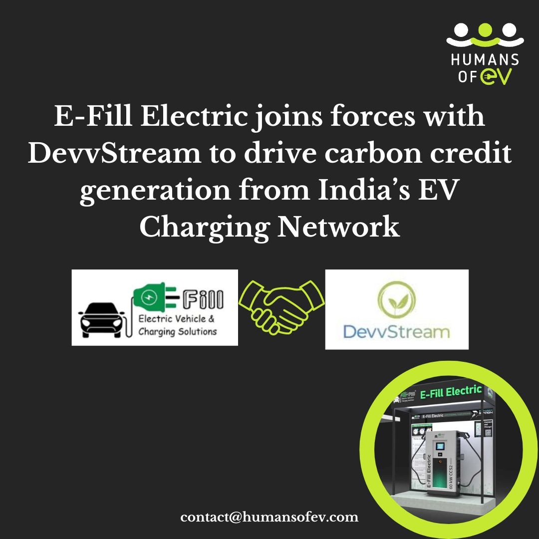 humans_of_Ev's tweet photo. E-Fill Electric joins forces with DevvStream to drive carbon credit generation from India’s EV Charging Network. The partnership aims to leverage E-Fill Electric’s network of EV charging stations in India for carbon credit generation.
#efill #humansofev #evcharging https://t.co/2FHzanq9Sa