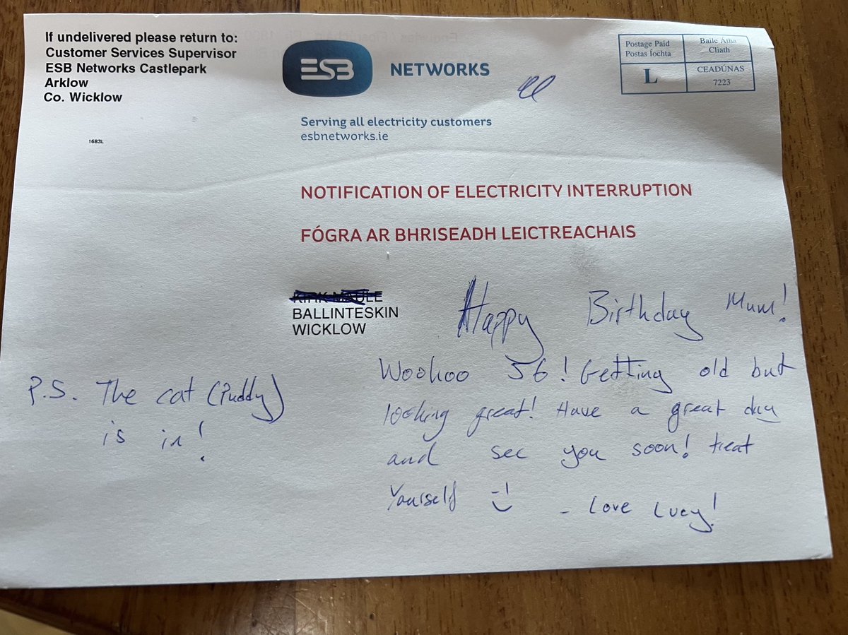 Achill68's tweet photo. Glad she found some use for the ESB notification…😳😳 https://t.co/CpGthD5d4t