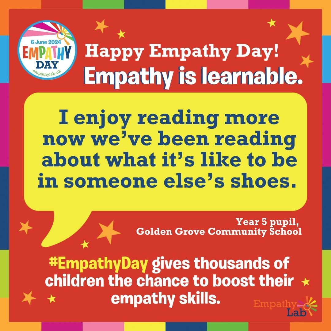 Today’s the day to drown out hatred and division. Empathy is a hard-edged life skill every child deserves the chance to develop. We believe in growing an empathetic generation - #EmpathyDay is a huge part of that drive, with books at its heart.

#edutwitter #readforpleasure