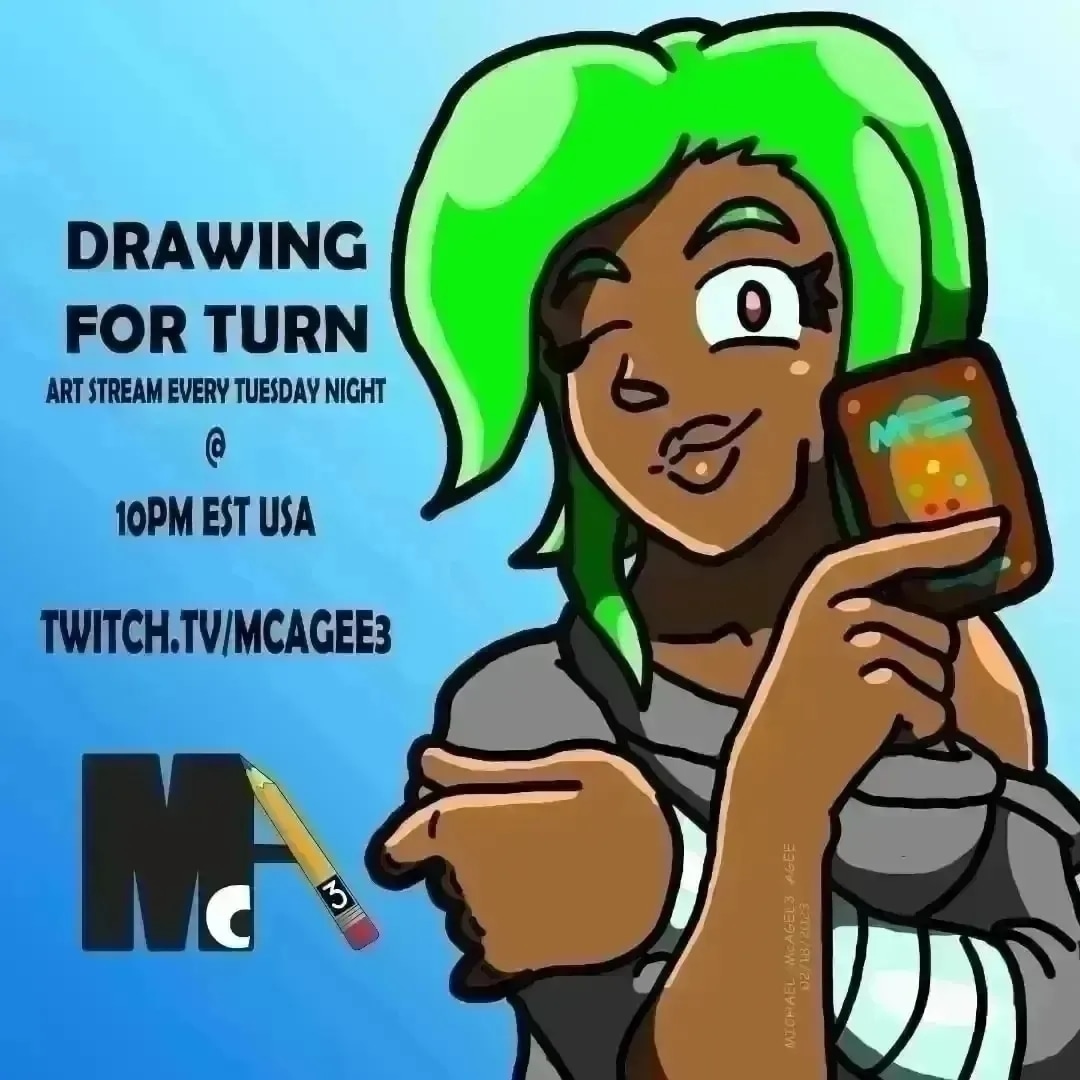 mcagee3's tweet image. Sup, everyone! McAgee3 here. I have here my updated weekly streaming schedule for your benefit!

Tuesdays- TGIMcAgee3
Fridays- Drawing for Turn
Saturdays- Saturday Sluggers

10pm EST USA on each night. I also do monthly McAgee3 Meetup streams where I interview other creators.