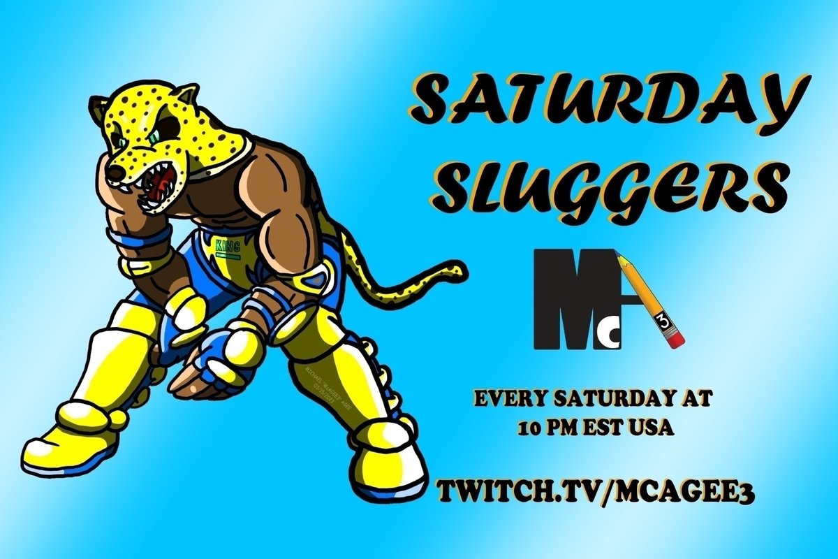 mcagee3's tweet image. Sup, everyone! McAgee3 here. I have here my updated weekly streaming schedule for your benefit!

Tuesdays- TGIMcAgee3
Fridays- Drawing for Turn
Saturdays- Saturday Sluggers

10pm EST USA on each night. I also do monthly McAgee3 Meetup streams where I interview other creators.