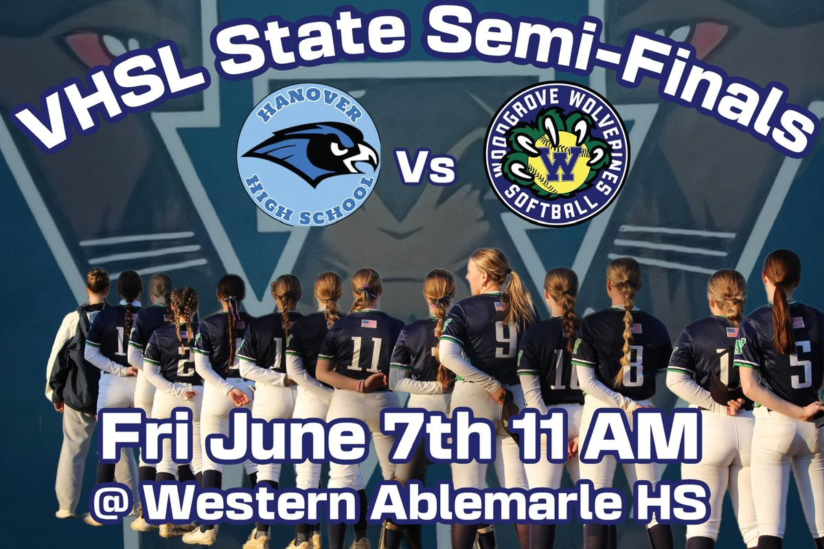 WoodgroveSB's tweet photo. The Wolverines will travel to Western Albemarle HS in Crozet VA on June 7th to take on the Hanover Hawks in the VHSL States Semi-Finals. Come cheer on the Wolverines in their pursuit of a VHSL State Championship!!! 

@VHSL_ 
@LoCoSports 
@WashPostHS 
@MaxPreps 
@LTMsports https://t.co/YpZyLAp2w4