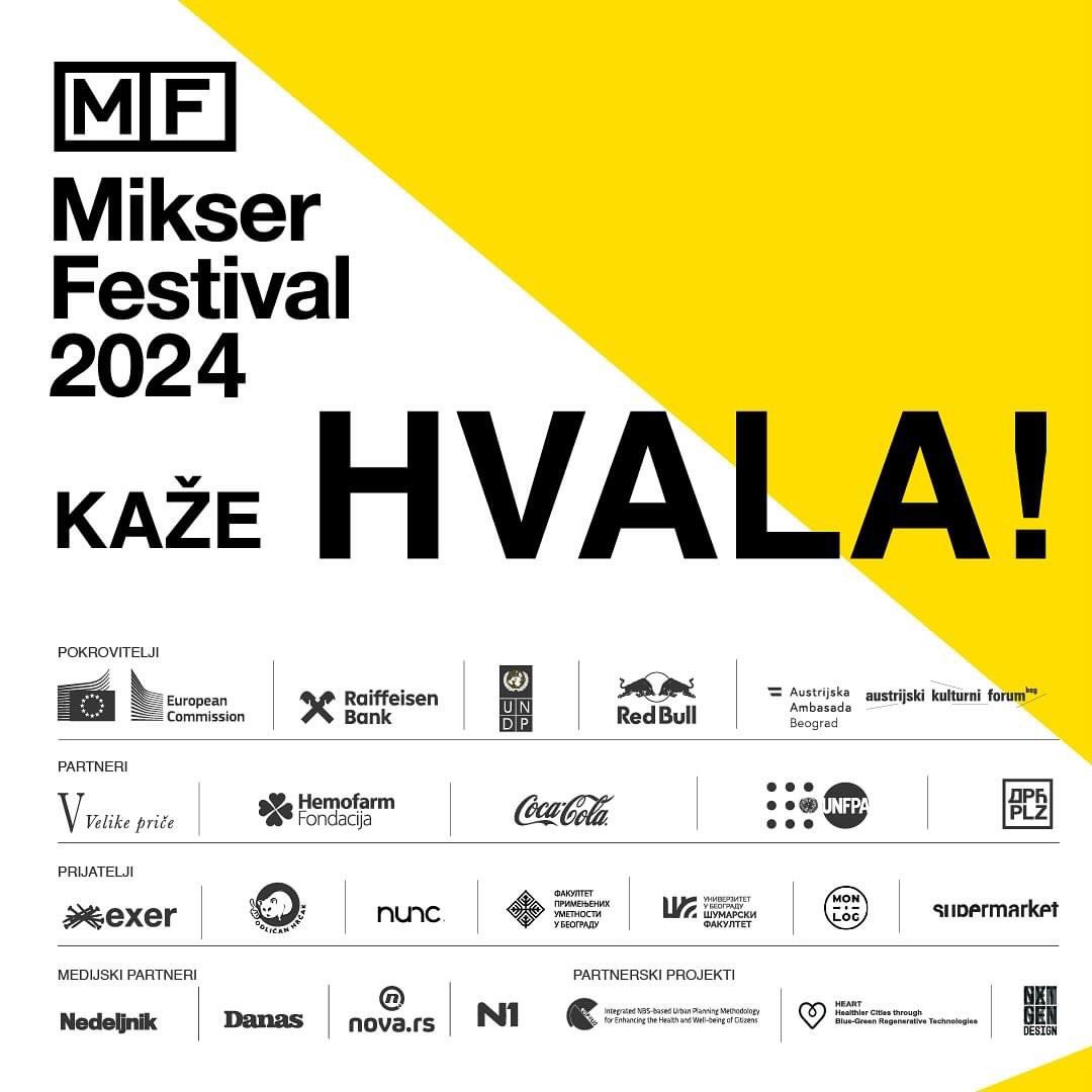 💛 Još jedan Mikser Festival je za nama!

🙏🏼 Hvala svim pokroviteljima, partnerima i prijateljima! 

#mikserfestival #mikserfestival2024 #mikrotaktike