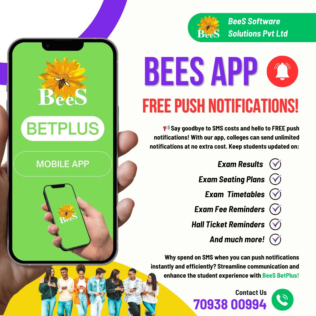 bees_ltd's tweet image. Introducing the BeeS BetPlus Student App! 
Say goodbye to SMS costs and hello to FREE push notifications! With our app, Keep students updated on:
Exam Results
Exam Seating Plans
Exam Timetables
Exam Fee Reminders
Hall Ticket Reminders
And much more!
#BeeSApp #cloudilyaTheErpsutra
