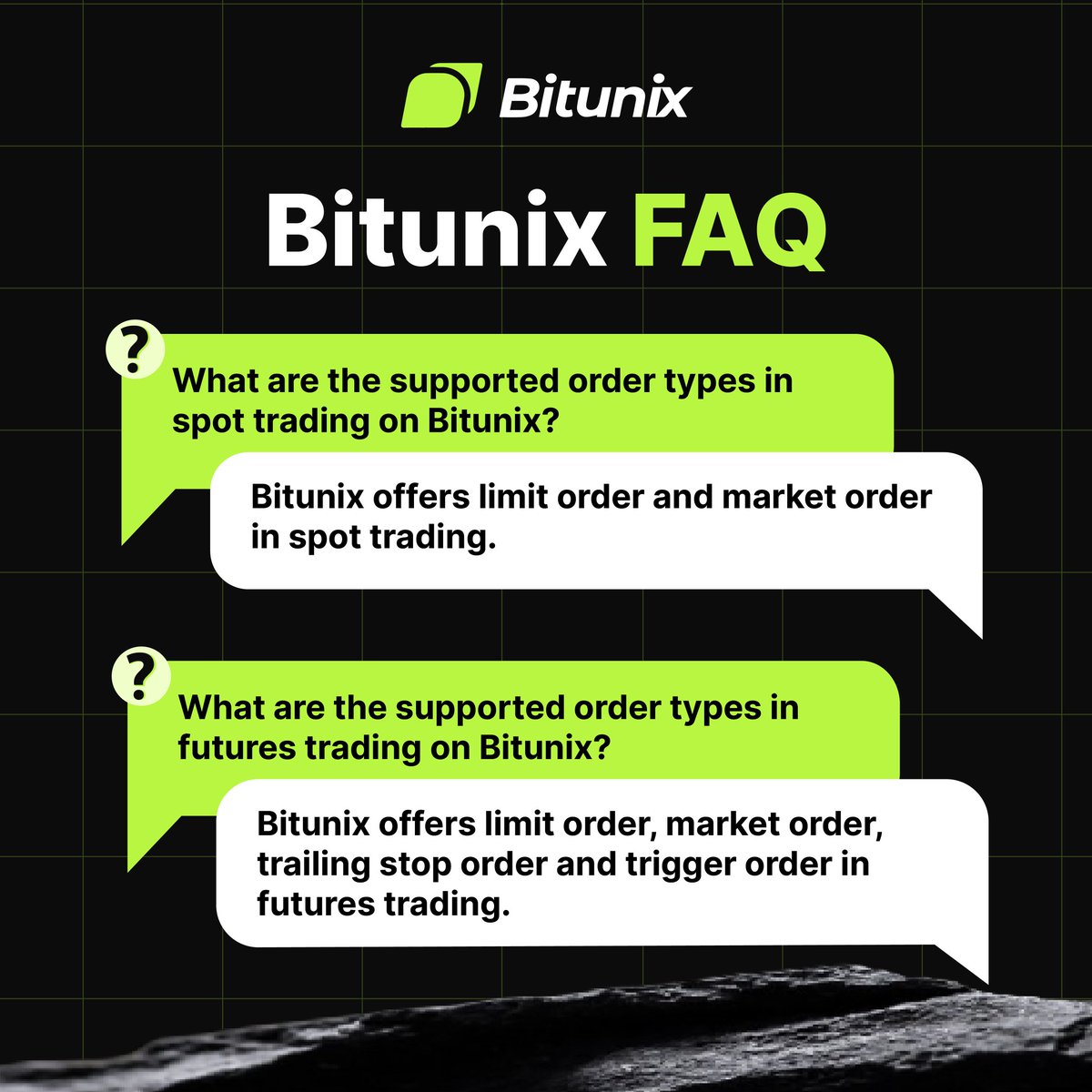 BitunixOfficial's tweet photo. Curious about #Bitunix?
We got you! Our FAQ section has all the answers you want to know π
#BitunixFAQ #LimitOrder #MarketOrder #KYC #SpotTrading #FuturesTrading https://t.co/UZPUABFpei