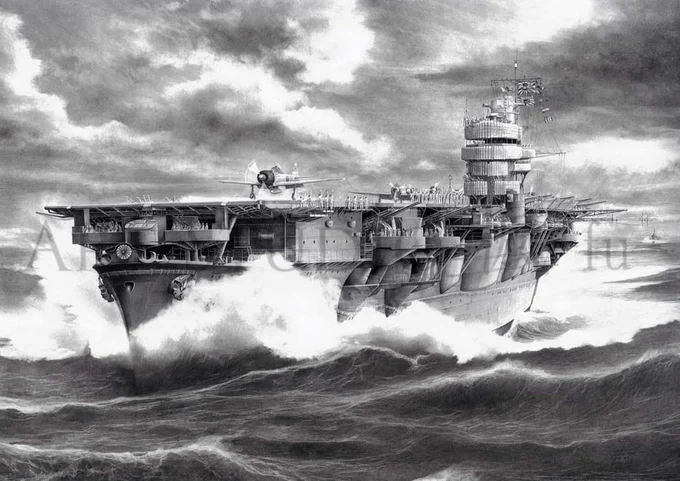 82 years ago today, the Hiryu, the only one remaining, counterattacked with all its might and neutralized USS Yorktown, but was herself attacked and met her end.
#鉛筆画 #鉛筆艦船画 #菅野泰紀 #pencildrawing #pencildrawings #pencilart #pencilarts #pencilartwork #pencilartworks 
