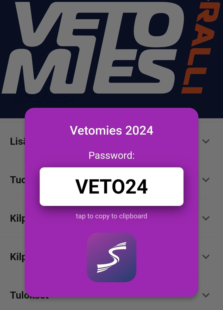 Vetomies's tweet photo. Vetomies -rallin Sportity app. on käytössä tunnussanalla Veto24.
Jo yli 70 autokuntaa on ilmoittautunut sorapintaa kuovittelemaan ja itseään, sekä kilpakumppaneita haastamaan 💪

@RallyFinland 
@RalliSM 
@fcup_akk https://t.co/EATGRpC8La