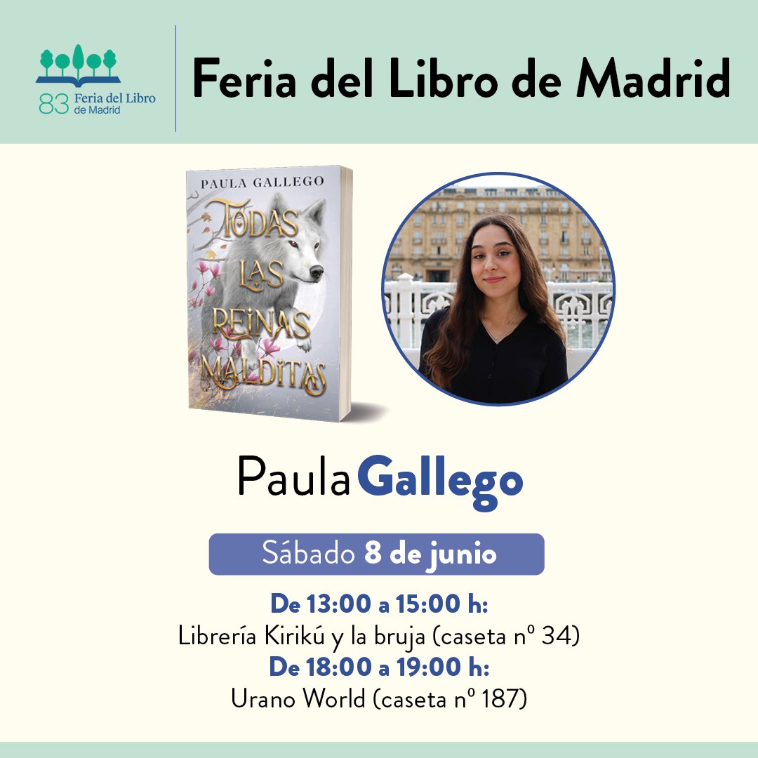 ¡Por fin! Dos de la más grandes autoras de <a href="/Puck_ed/">Puck España</a> estarán este fin de semana en la <a href="/FLMadrid/">Feria del Libro de Madrid</a>  
<a href="/JuliaDlafuente/">Julia De la Fuente 📕</a> y <a href="/PaulaGallegoDH/">Paula Gallego</a> estarán en #Madrid 
No perdáis la oportunidad de llevaros un libro firmado por vuestras autoras favoritas.