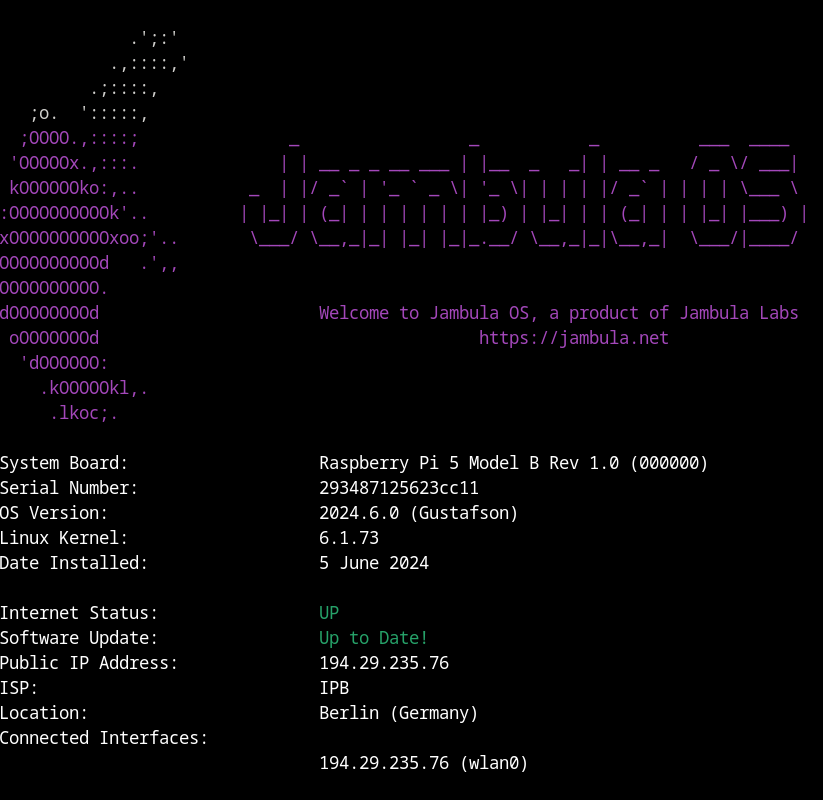 jzikusooka's tweet photo. Good news, Jambula OS now supports the new Raspberry Pi 5 board! @epicEKG @jambulatv @NC_CyberLaw Download the image from:
https://t.co/lL0brNCsvJ
Jambula OS, is a Linux distribution used primarily on embedded and SoC based devices #raspberrypi #JambulaOS #DIY #Linux #opensource https://t.co/wXV165mvvW