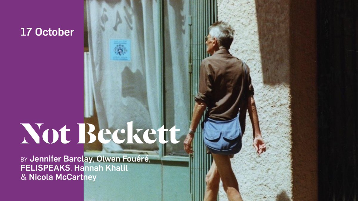 JSTheatre's tweet image. Not Beckett | Thurs 17 Oct, 3.00pm
Inspired by Beckett, 5 newly commissioned plays premiere as part of an international rolling premiere to create a new canon, challenging and expanding ideas of Irishness. ☘️
🎟 bit.ly/JSTNotBeckett
📷 François-Marie Banier