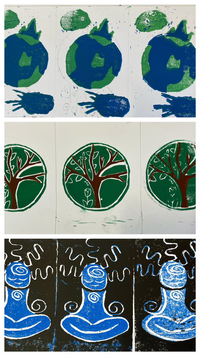 basilepat's tweet photo. NAC Students @BishopReding explore the Indigenous Medicine wheel, then show their appreciation by creating a relief print that makes a connection to  an element that they feel a connection to. @IndigenousHCDSB https://t.co/V2XNDqmcNP