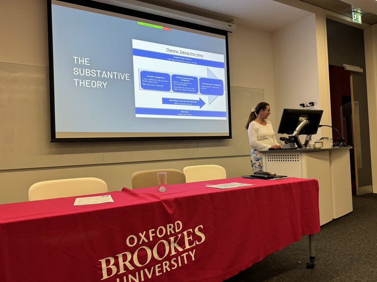 DrMeganCooperRM's tweet image. Taking the reins. Women taking back their birth experience through #waterimmersion and #waterbirth for #VBAC. @BethanTownsend3 sharing with us her groundbreaking PhD work 👏🙌 #SPLASHconference