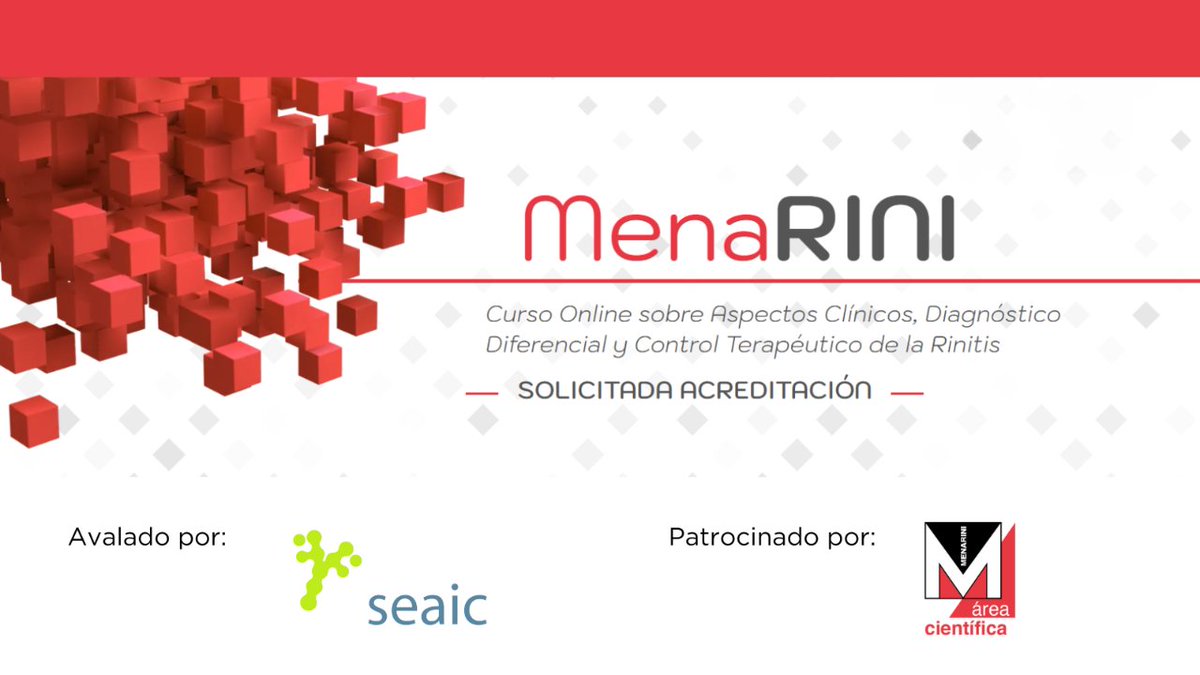 SEAIC_Alergia's tweet image. 📢Atención #alergólog@s📢

Curso Online sobre aspectos clínicos, diagnóstico diferencial y control terapéutico de la #rinitis. 
Descubre a los ponentes y el programa aquí 👉🏼 mena-rini.com
Modalidad online 💻 

✅Avalado por la SEAIC y patrocinado por 
@menarini_es