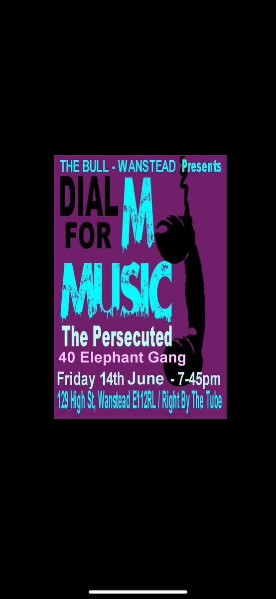 Friday 14th June we will be at Dial M For Music with Persecuted. Expect, as always, a strong shirt game from all. See you there 👊🐘