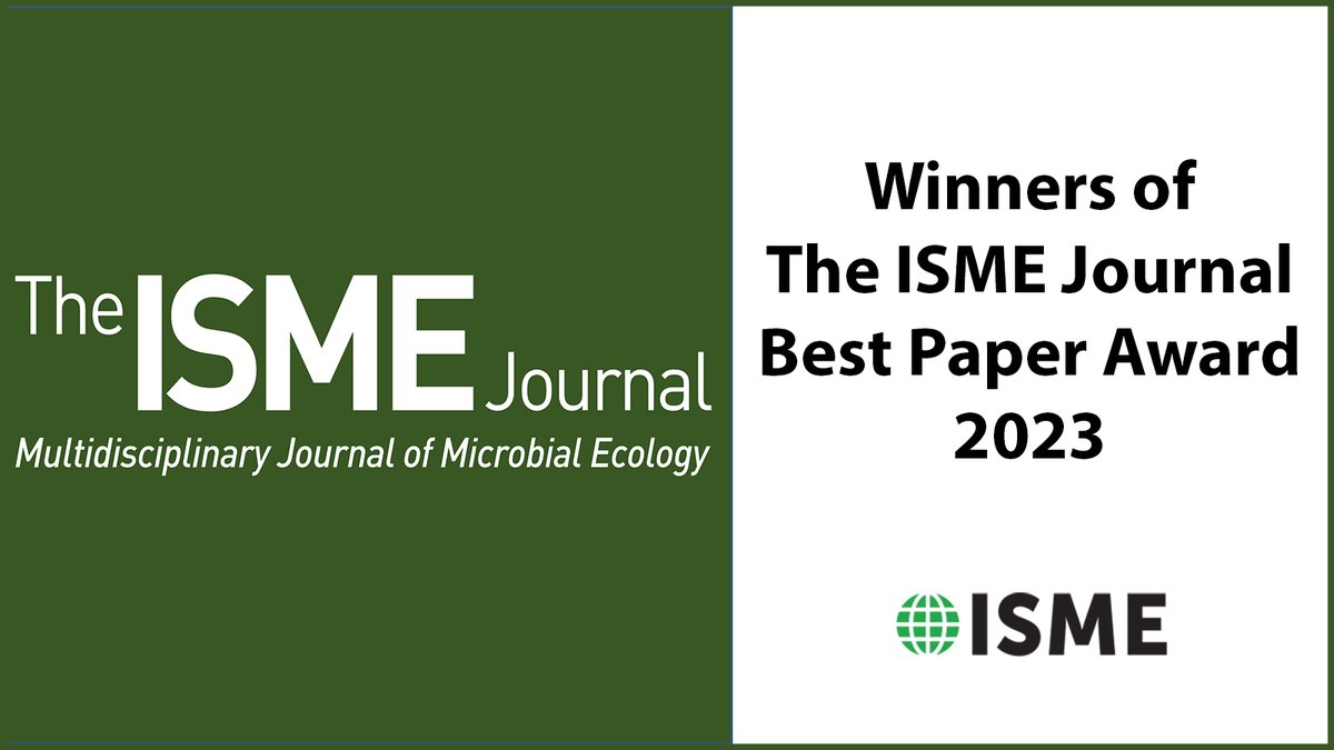 🏆 ISME wishes to congratulate the authors of the most impactful articles published in The ISME Journal that also nicely reflect the breadth of topics published from around the world each year.
🔗 isme-microbes.org/isme-journal-b… 

#microbialecologist #microbiology #ecology