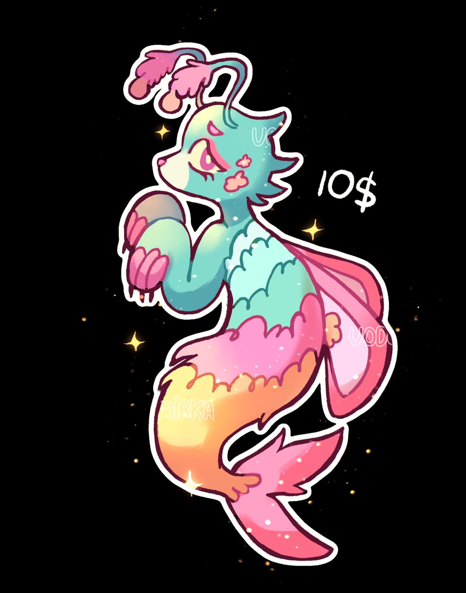 vodomirka_art's tweet image. Mermaid adoptable [OPEN]

🎀10$

COMMENT TO CLAIM!

🎀PREPAYMENT (Within 48 hours)
- PayPal (USD)
- BuyMeACoffee

#furryadoptables #pokeadopt #pokemonartwork #forsalebyartist