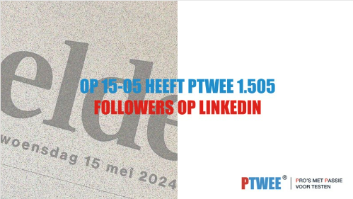 Er zijn van die mijlpalen waar we stiekem toch een beetje trots op zijn. Op 15-05 heeft PTWEE de 1.505 volgers bereikt en daar zijn wij ontzettend blij mee. 🥳

Namens alle PTWEElingen bedanken we al onze volgers en klanten voor het liken, delen en reageren op onze bijdragen!