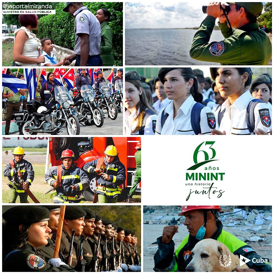 🇨🇺 Felicidades en este aniversario del Ministerio del Interior ( MININT) a sus valerosos combatientes, quienes desde las más disímiles trincheras han asumido desafiantes y heroicas misiones en defensa de la Revolución cubana y la protección de nuestro pueblo.
 #HeroesDeAzul