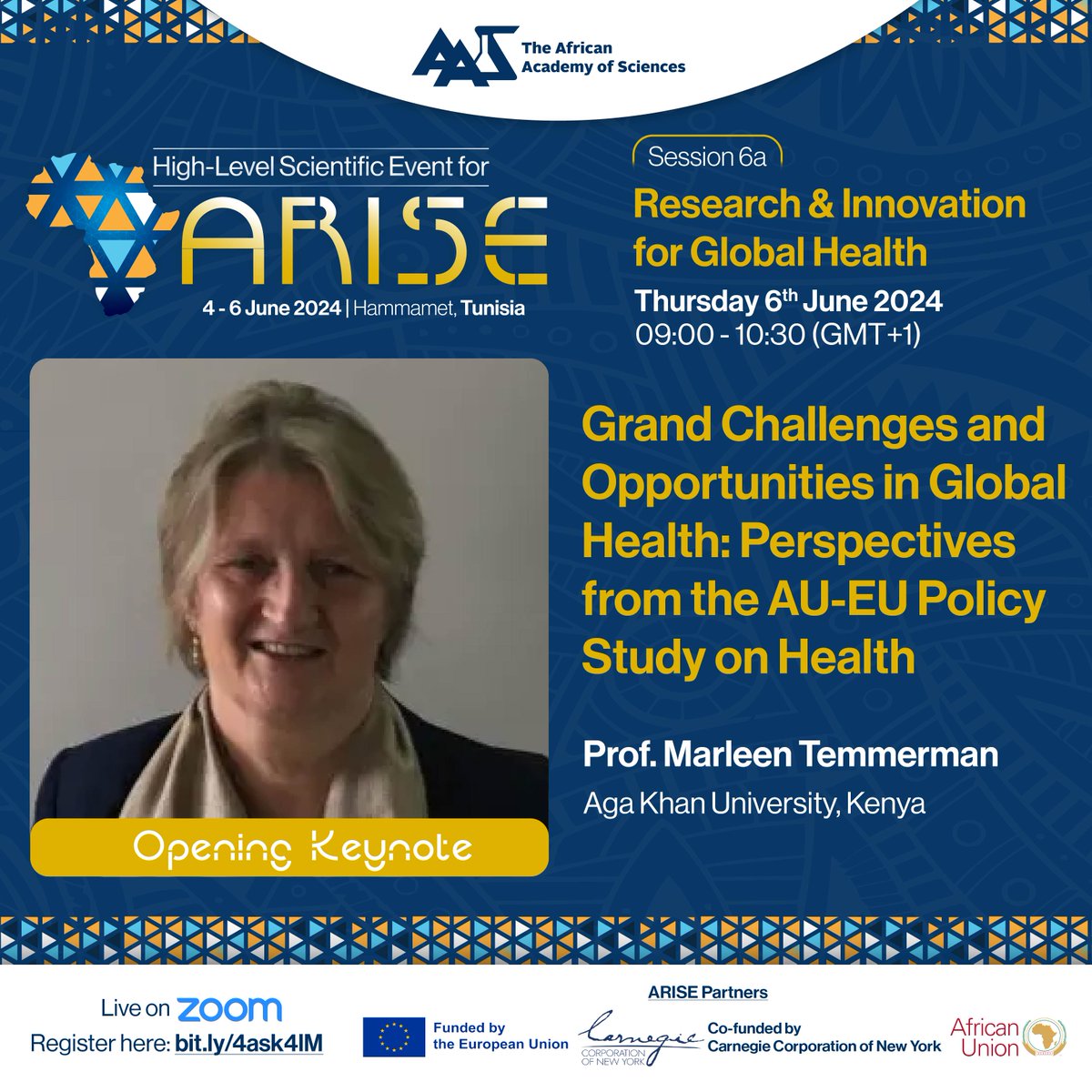 AASciences's tweet photo. To start us off today, Marleen Temmerman led us through the grand challenges and opportunities in global health, giving us perspectives from the AU-EU policy study on health for her keynote presentation
🔗https://t.co/E0jhHQfXH6
#ARISE2024
@EU_Partnerships
@_AfricanUnion https://t.co/RVySeXjPop