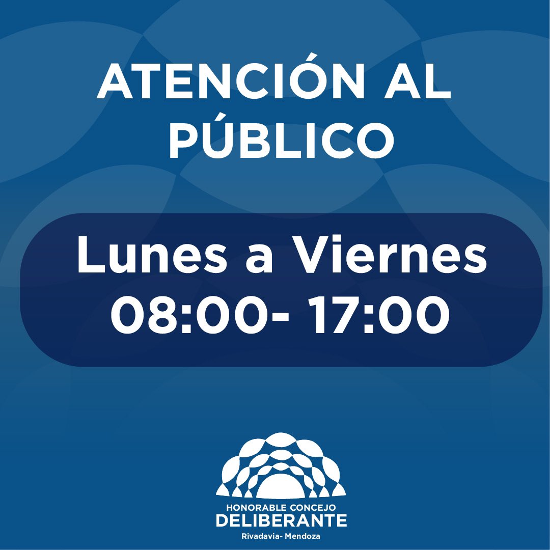 HcdRivMza's tweet photo. ‼️ 🕘AMPLIAMOS EL HORARIO DE ATENCIÓN AL PÚBLICO

Te esperamos, de lunes a viernes de 08.00 a 17.00 hs. https://t.co/pFxTO06EpK