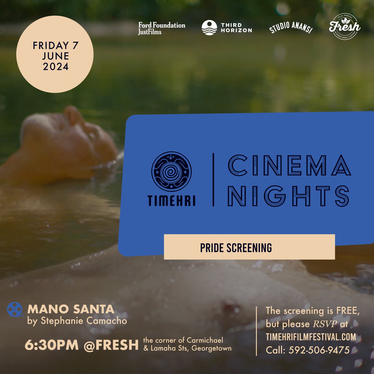 Come join us at #TimeCinemaNights as we celebrate #PrideMonth 🏳️‍🌈
Mano Santa 
by Stephanie Camacho | 🇵🇷 | 2020

June 7th <a href="/6/">Adrián Lamo</a>:30pm
Visit Link in bio for more information

#timehricinemanights #PrideMonth #onelove #caribbeanfilm #guyana #puertorico