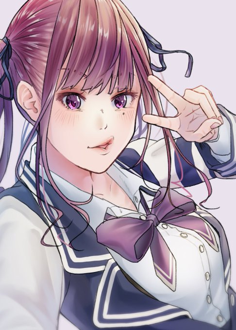 「purple eyes selfie」 illustration images(Latest)