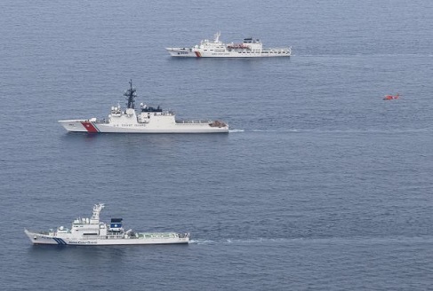 日米韓 合同捜索救助訓練実施』 6日、海上保安庁、米国沿岸警備隊及び