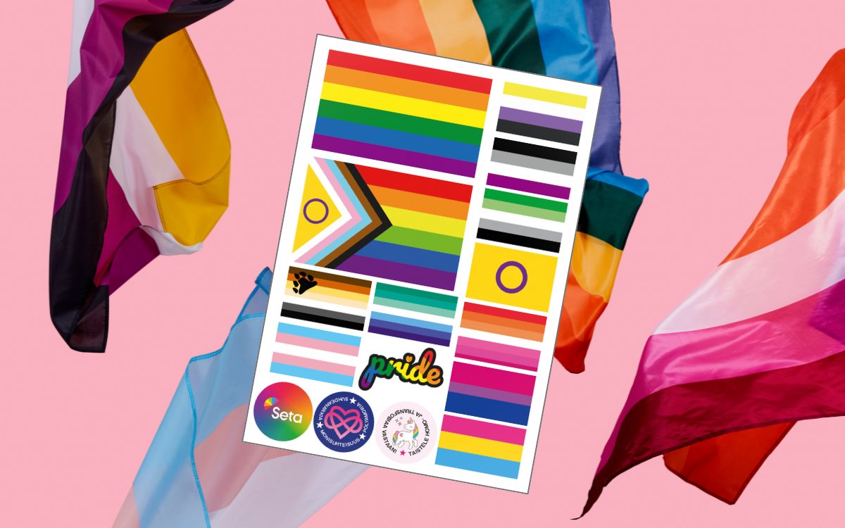 Jaamme vielä 200 upeaa Pride-tarra-arkkia maksutta some-seuraajillemme! Tilaa omasi nyt: seta.fi/tilaa-sateenka…