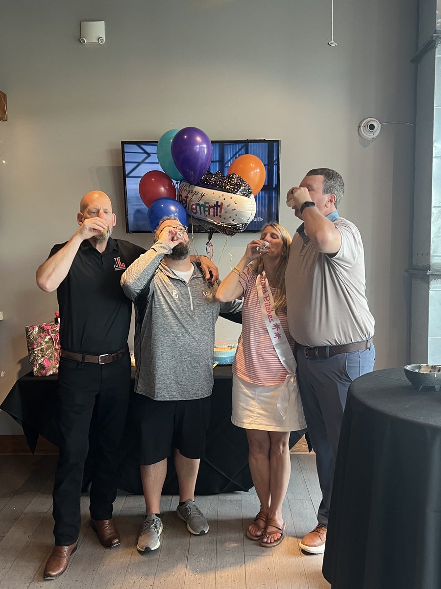 JohnsonLambe's tweet photo. So. Last night we celebrated Lynn’s retirement. Lynn has been in charge of accounting and most everything else for over 30 years. Well earned!!! Great things ahead! #Lynnforthewin https://t.co/fTTRfiAKKy
