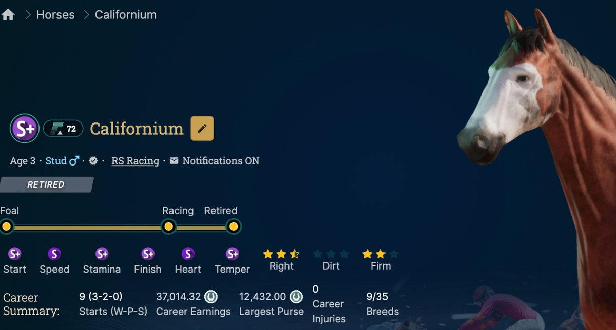 No RDF PFP, Prime Time in Bloodline, Good runner in 11/12f, interesting Stallion for RDF and RTF No need for a long speech #Californium
<a href="/photofinishgame/">Photo Finish™ LIVE 🌹 🐎 Virtual Horse Racing</a>