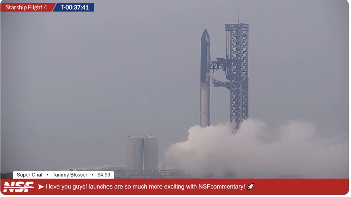 Christian Davenport (@wapodavenport) on Twitter photo Many thanks as always to the team at <a href="/NASASpaceflight/">NSF - NASASpaceflight.com</a> for the commentary and live views of Dagobah, I mean Starbase, ahead of SpaceX's fourth integrated Starship launch attempt. Many thanks as always to the team at <a href="/NASASpaceflight/">NSF - NASASpaceflight.com</a> for the commentary and live views of Dagobah, I mean Starbase, ahead of SpaceX's fourth integrated Starship launch attempt.