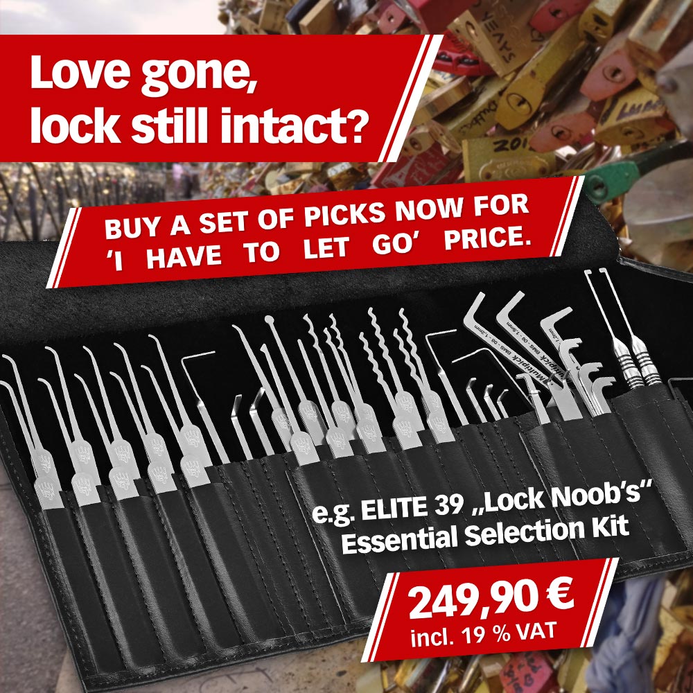 Love gone, lock still intact? Buy a set of picks now for ‘I have to let go’ price. 📷 tinyurl.com/27k4lwqs

#Profi #lockpicking #lockpick #lockpicker #LockpickingTools #ProTools #LockSport #Keycutting #locksmith #locksmithlife #firefighter #firefighterlife #firedepartment
