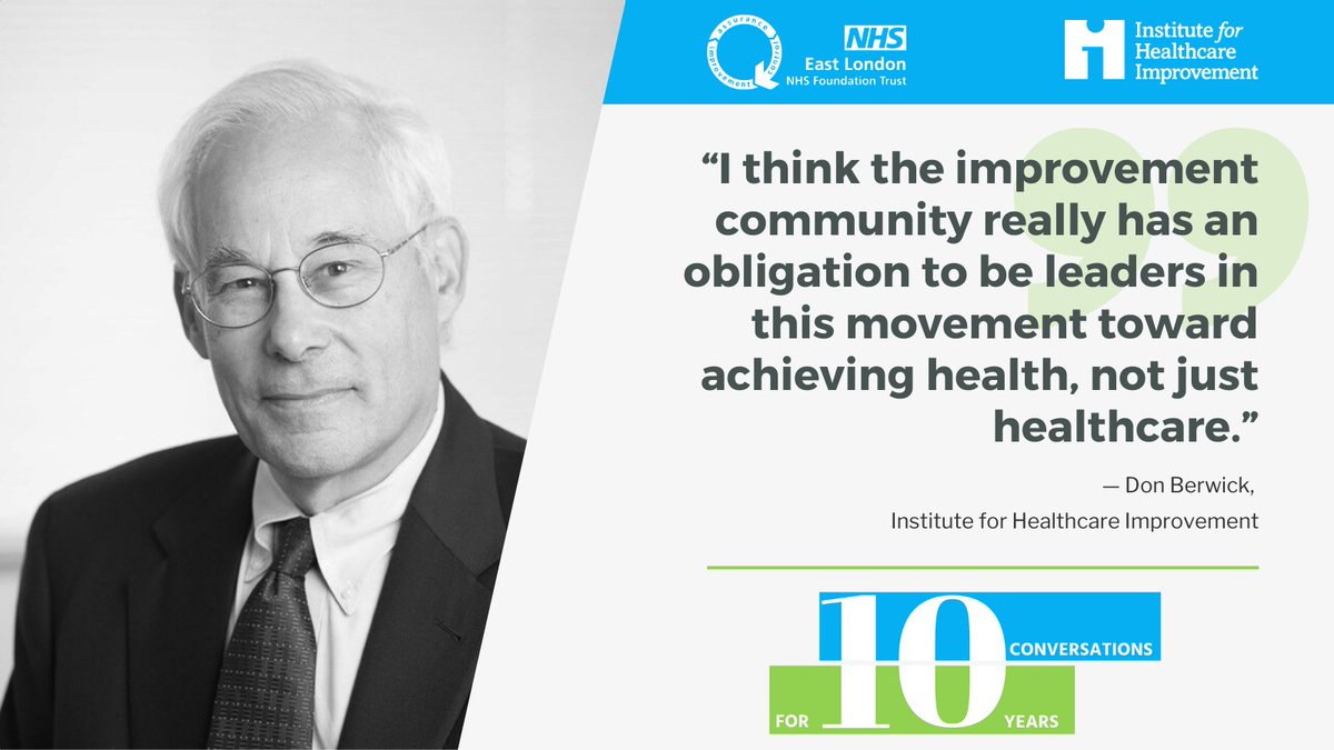 QI @ ELFT (@elft_qi) on Twitter photo For the final episode <a href="/DrAmarShah/">Amar Shah</a> is joined by @DonBerwick founder of <a href="/TheIHI/">Institute for Healthcare Improvement (IHI)</a>. Don shares his reflections on 30 years of #QualityImprovement and predictions for the future of #QI. It's a huge privilege to hear his insights.
🎦 Watch here youtube.com/watch?v=aUkJEG…
#QITwitter #NHS For the final episode <a href="/DrAmarShah/">Amar Shah</a> is joined by @DonBerwick founder of <a href="/TheIHI/">Institute for Healthcare Improvement (IHI)</a>. Don shares his reflections on 30 years of #QualityImprovement and predictions for the future of #QI. It's a huge privilege to hear his insights.
🎦 Watch here youtube.com/watch?v=aUkJEG…
#QITwitter #NHS