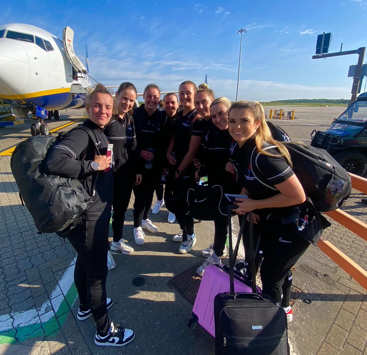 UKAFWomen's tweet photo. Presidents Cup victory 🏆 last week. 

Both @UKAFWomen &amp;  @UKArmedForcesFA squads have now travelled to Germany to compete against the @bundeswehrInfo on Saturday 
⚽️ 🇩🇪🇬🇧

@HecklerAndKoch 
@MotSolsEMEA 
@TeamForcesUK 
@iPROHydrate 
@Bryburn2016 
@keep__attacking https://t.co/rKWG91C8FU