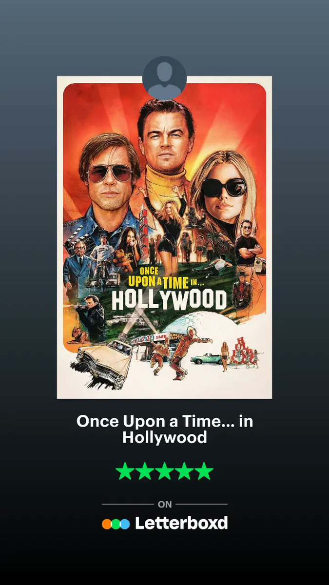ululabsrdab's tweet photo. Once Upon a Time in Hollywood, done 8.5/10 https://t.co/rCnfS3Qp02