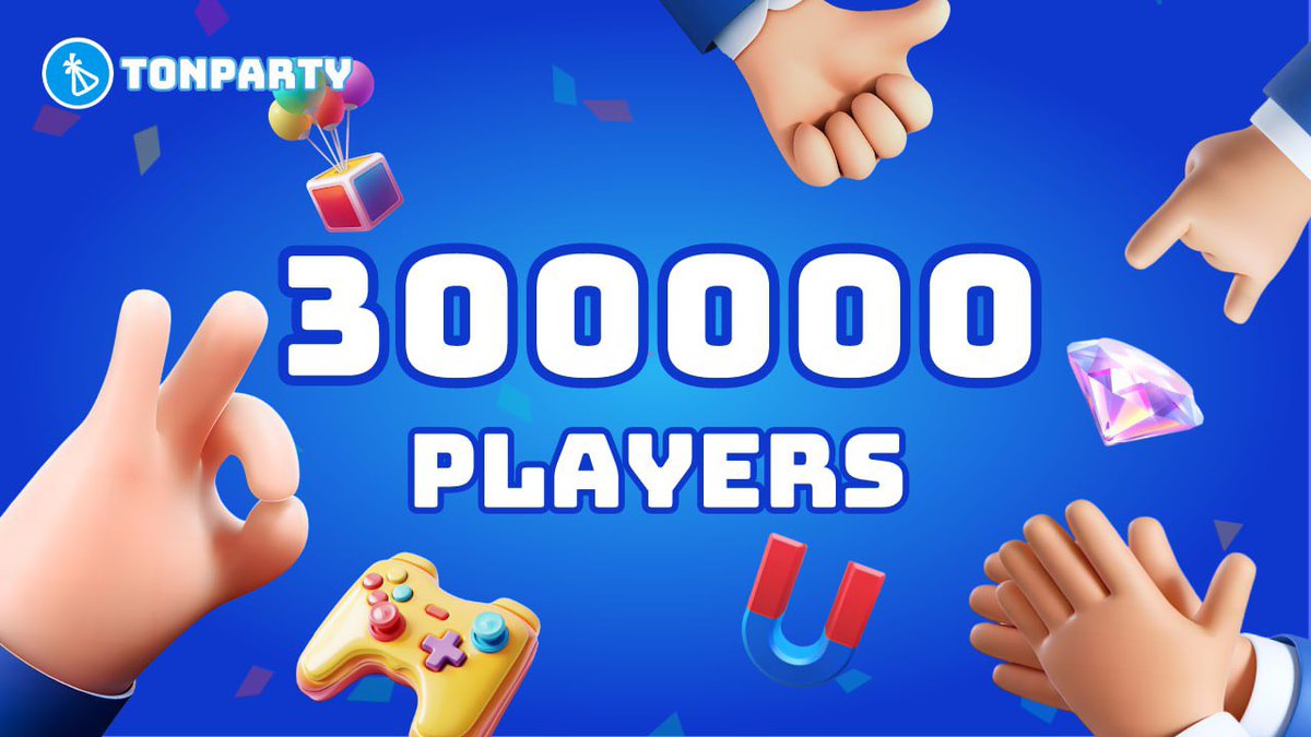 🎉 Wow, TonParty has hit the 300,000-player milestone!

🍾All of this has been made possible by your strong support. Thank you so much!