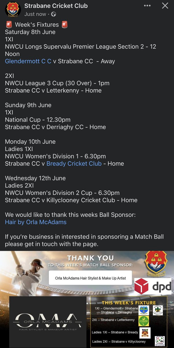 🚨 Week’s Fixtures 🚨