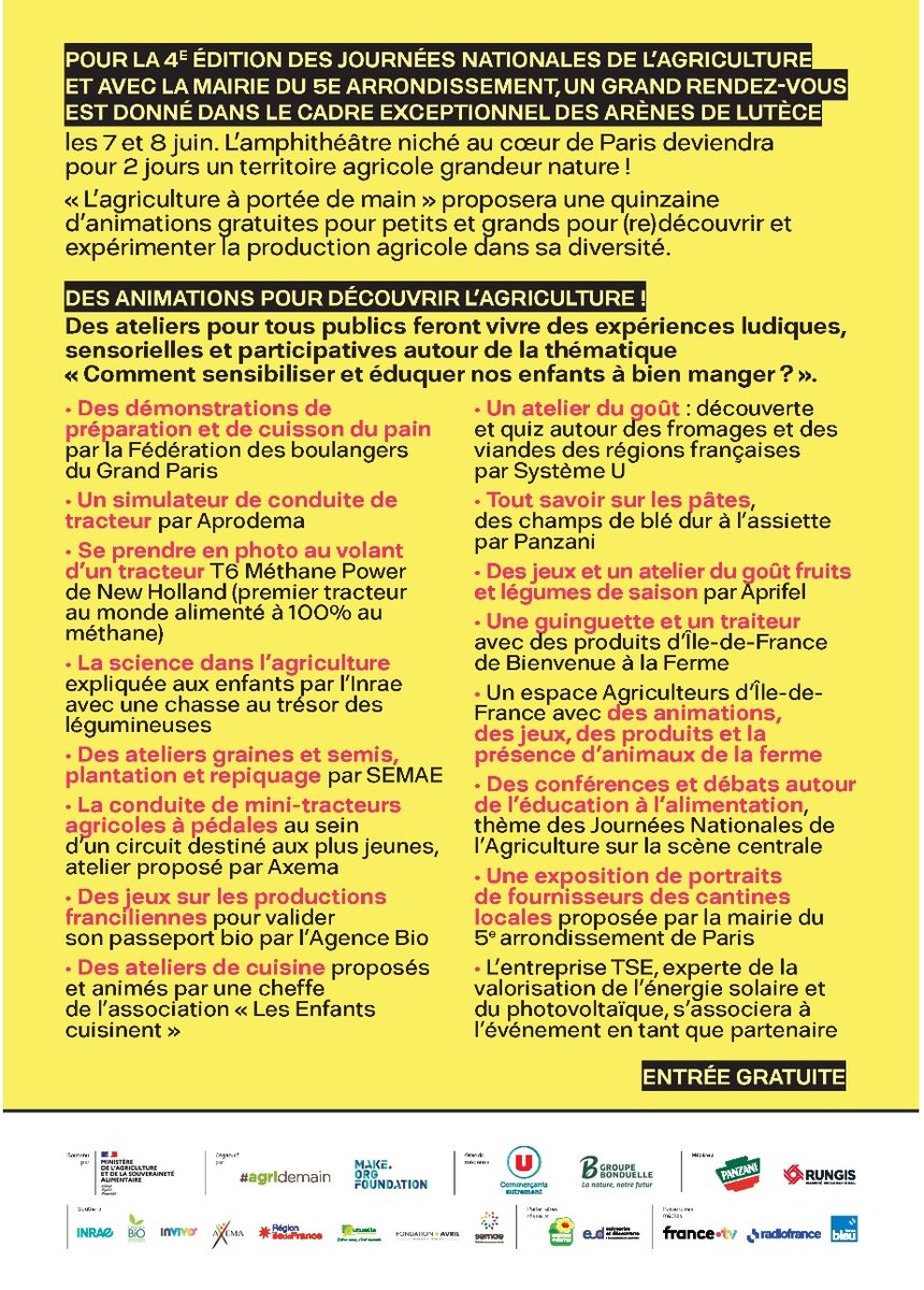 mp_membrives's tweet photo. 🌱🍎🥖RDV samedi aux Arènes de Lutèce pour les @Journeesagri organisées par @Make_org et @Agridemain où j'aurai le plaisir de représenter @AssoAlimDurable, d'introduire les résultats de la consultation sur l'éducation à l'alimentation de @make_org et d'animer la session de pitchs https://t.co/CRC3dXKUUJ
