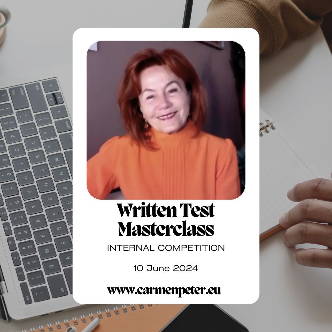 CarmenPeter's tweet photo. 📚Join me for a Masterclass specifically designed to help you succeed in the internal competition written test ! Secure your spot now 👉 https://t.co/Pejzxelmqi
📅 Monday, 10 June 2024 at 17:00 CET
#eucareer #eujobs #carmenpeter #epsocoach #writtentest #internalcompetition https://t.co/e0gtBTjemH