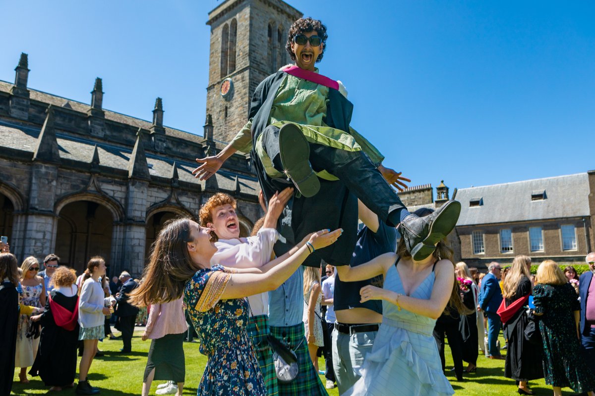 univofstandrews's tweet photo. More than 2500 students from almost 100 countries will take part in summer graduation ceremonies in St Andrews next week. 🎓🎉

Watch the ceremonies live online from 12.15pm on Monday wherever you are. 👇

https://t.co/EEBMBe7YkE

 #ClassOf2023 

#FreshSaints #EverToExcel https://t.co/QFVezDGPi8