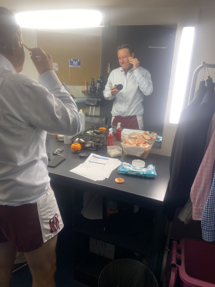 TRGMikeWood's tweet photo. Queensland won by more than 20 so I get to choose what @sturich00 wears on #KeyFactors tonight.. 

Some size “S” Qld shorts and a maroon tie should do the trick👌🏼👏🏼😂 https://t.co/yj7dTBXfkW