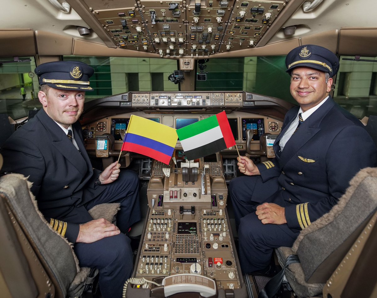 theffhub's tweet photo. Emirates launches daily flights to Bogota, Colombia🇨🇴

The daily flight is operated via Miami (MIA) with a 3-class configuration Boeing 777-300ER. 

Would you fly from Miami to Bogota with Emirates?🤔

#emirates #flybetter #miami #bogota #aviationnews https://t.co/Dyy2lhdZ5G