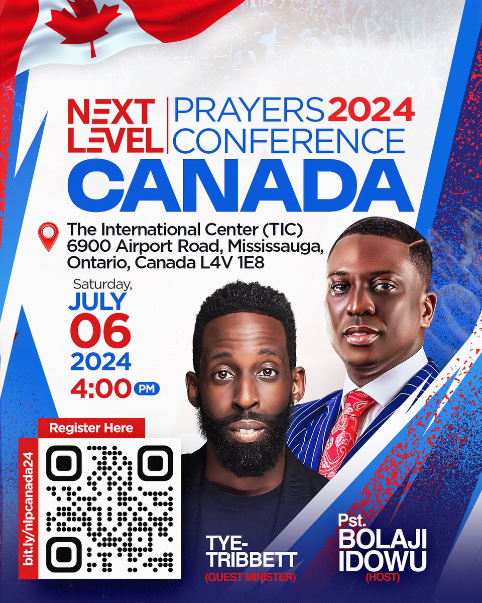 pastorbolaji's tweet image. CANADA 🇨🇦 Are you ready?!🔥

Are you ready to experience the move of God like never before?!

Set your calendars and register to attend &amp;amp; serve at the Next Level Prayer Conference.

Send this to your friends and family that live in Canada and environs.

#NLPCanada