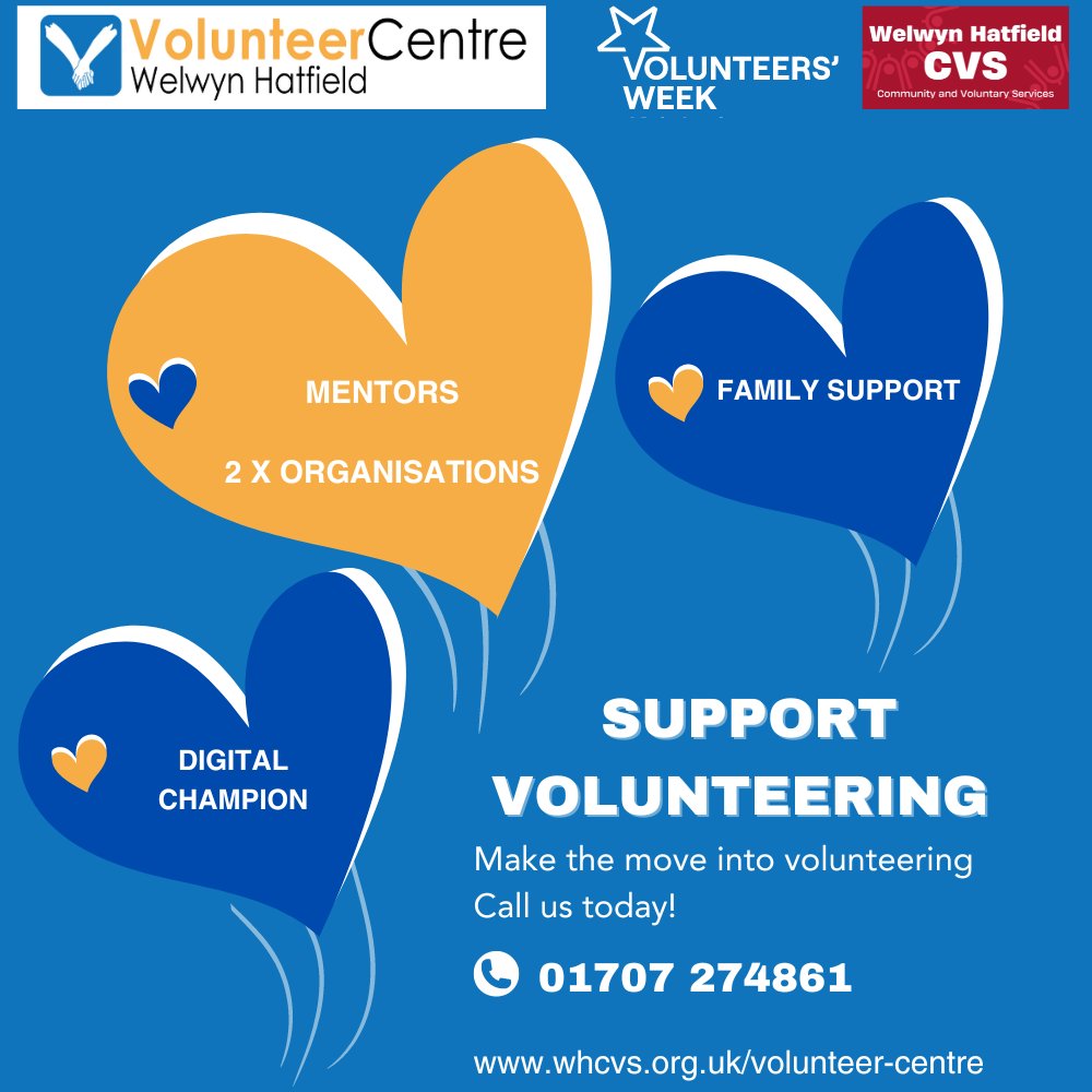 WH_CVS's tweet photo. These roles allow you to work with a family or individual to help them feel less isolated
➡️https://t.co/JdIObSInVM
#VolunteersWeek #WelHatVolunteers #WelwynHatfield #VolunteeringSupport #WHCVS #Volunteering #compassionatevolunteering @ncvo https://t.co/M7Li4YNBiR