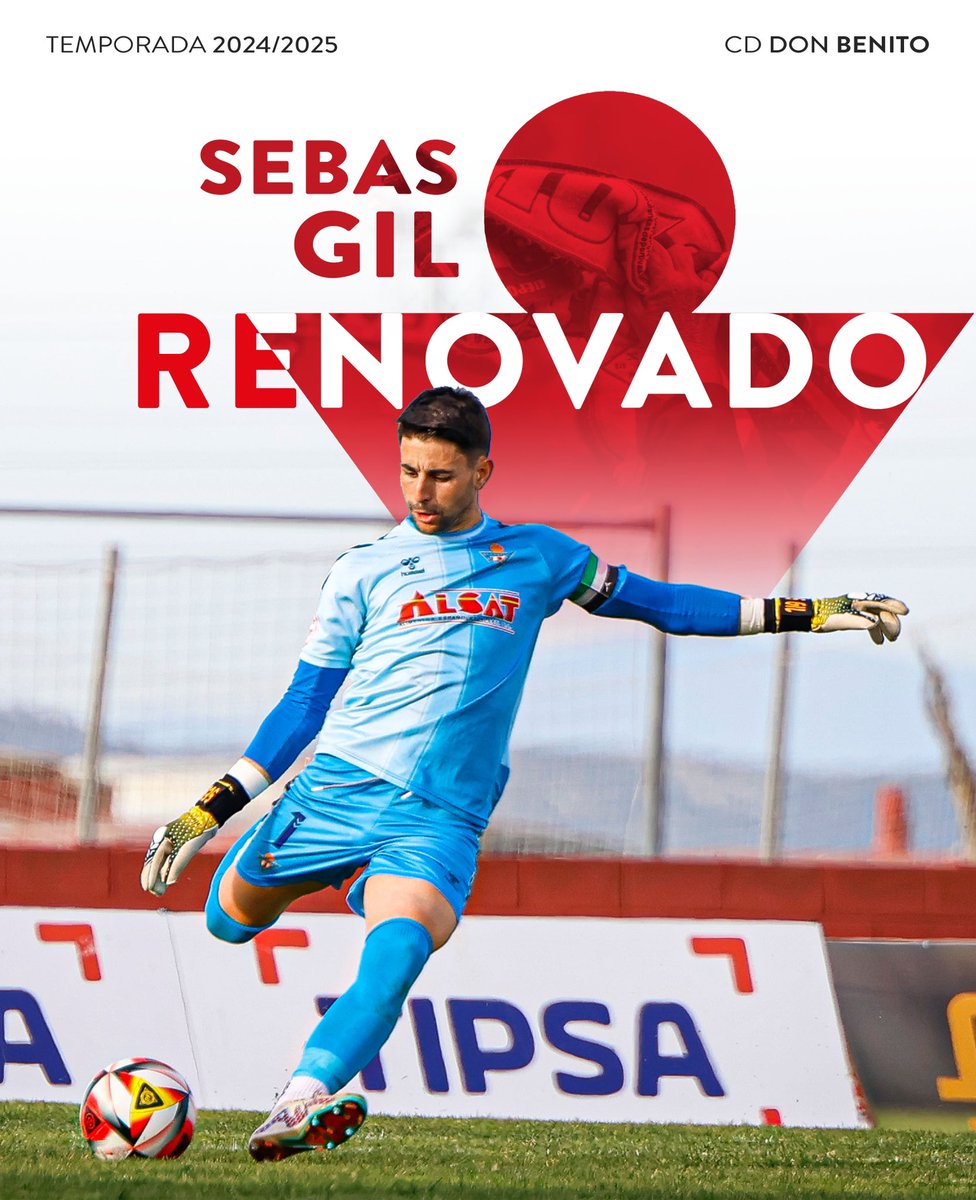 CDDonBenito_'s tweet photo. 🔴 #OFICIAL | El CAPITÁN disputará su novena temporada con el #CDDonBenito. 🪽

❤️ Le da igual la categoría. Pone el escudo por encima de todo.

¡VAMOS @sebagil13! 🧤 https://t.co/OpZi3bFqbX