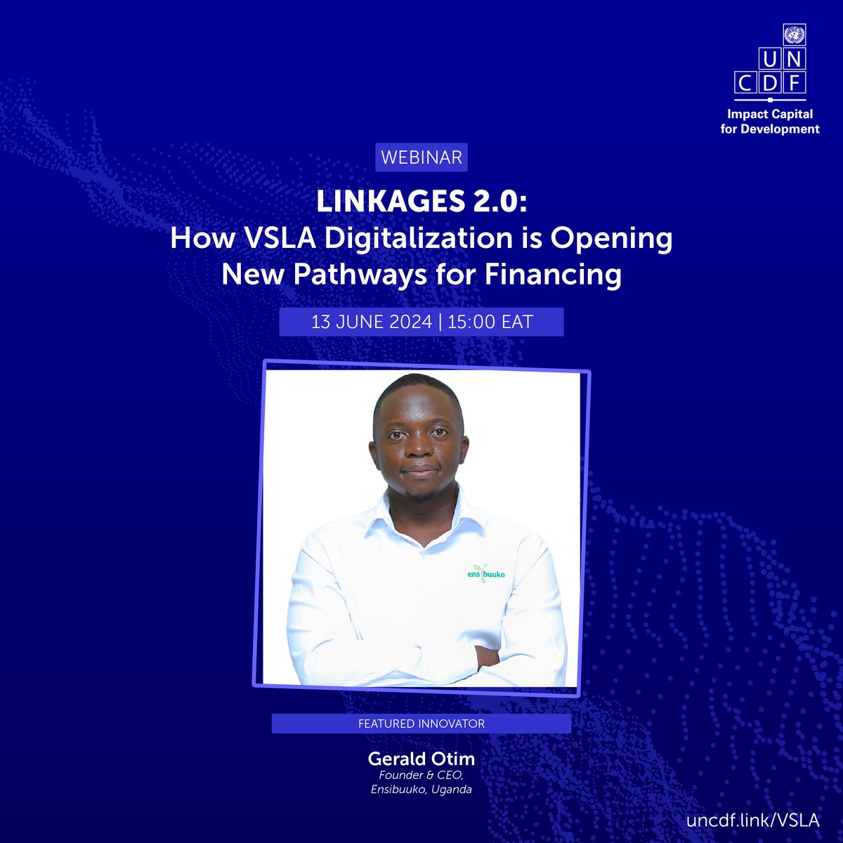 Excited to have our CEO- <a href="/otimgerald/">Otim Gerald</a> join the discussions at the "Linkages 2.0: How VSLA Digitalization is Opening New Pathways for Financing" webinar on June 13, 2024, organized by the <a href="/UNCDF/">UNCDF</a>!